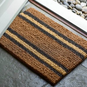 Idyll Home Hartford Stripe Door Mat - Antique Brown, Small